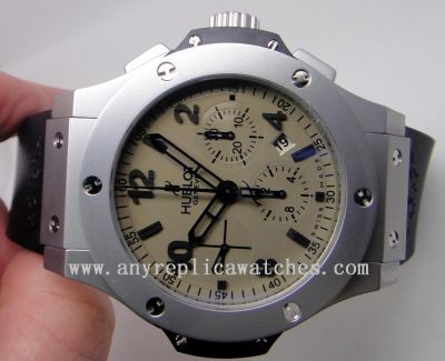 Hublot Big Bang Replica Watch - Stainless Steel  Earl Gray Dial - SWISS GRADE